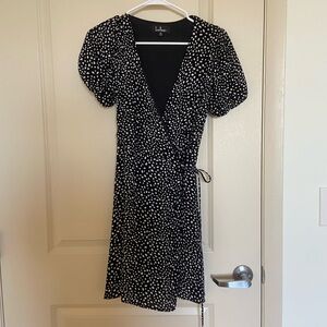 Lulus Puff Sleeve Wrap Dress